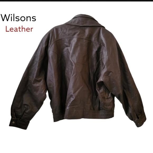 Wilson Leather Expert Brown Leather Bomber Biker Jacket Coat Men Extra Large XL - Picture 6 of 14